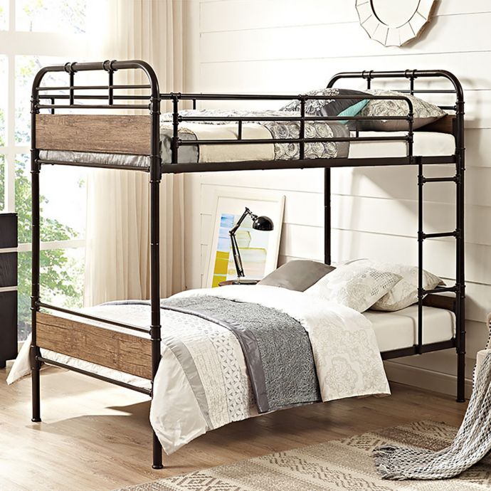 Forest Gate Rustic Industrial TwinOverTwin Bunk Bed Bed Bath and