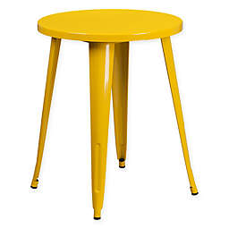 Flash Furniture 24-Inch Round Metal Cafe Table in Yellow