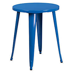 Flash Furniture 24-Inch Round Metal Cafe Table in Blue