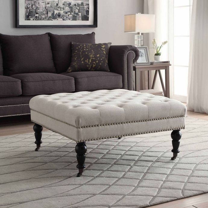 tufted fabric ottoman bench