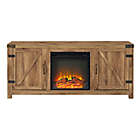 Alternate image 1 for Forest Gate Wheatland 58 Inch Barn Door Electric Fireplace TV Stand in Barnwood