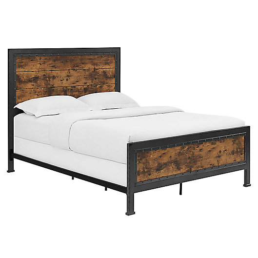 Alternate image 1 for Forest Gate Holter Industrial Modern Queen Bed in Rustic Oak