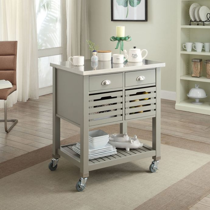 Robbin Kitchen Cart in Grey | Bed Bath & Beyond