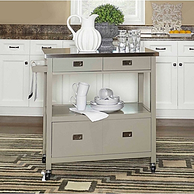 Sydney Kitchen Cart in Grey. View a larger version of this product image.