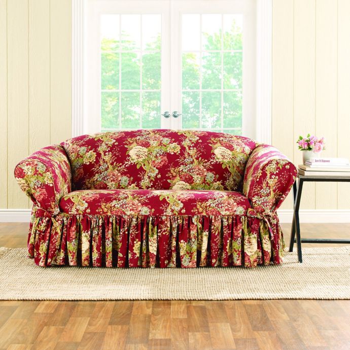 Sure Fit® Ballad Bouquet by Waverly™ Loveseat Slipcover Bed Bath and
