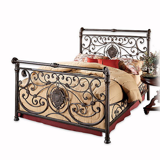 Hilale Mercer Bed Set With Rails In, Metal Sleigh Bed King