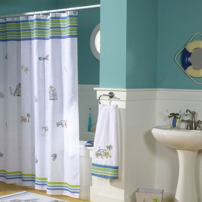 Croscill® Ocean Surf 70Inch x 75Inch Fabric Shower Curtain Bed Bath and Beyond Canada