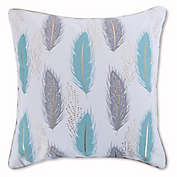 Levtex Home Elia Feathers Throw Pillow in Teal/White