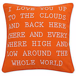 Levtex Home Sara I Love You Square Throw Pillow in Orange/White