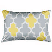 Sunny Quatrefoil Standard Pillow Sham in Grey/White/Yellow
