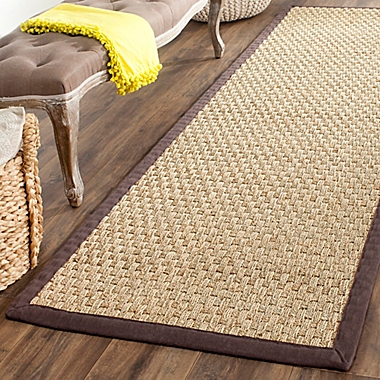 Safavieh Natural Fiber Johanna 2-Foot 6-Inch x 6-Foot Runner in Natural/Dark Brown. View a larger version of this product image.