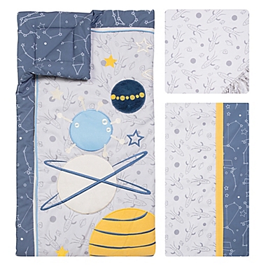 Trend Lab&reg; Galaxy 4-Piece Crib Bedding Set in Blue/Yellow. View a larger version of this product image.