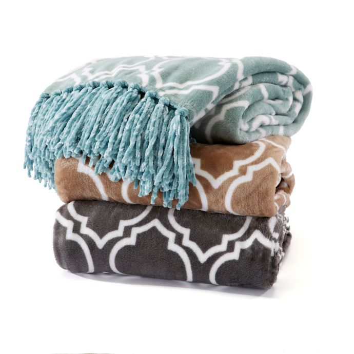 Orleans Printed Plush Throw Blanket | Bed Bath & Beyond