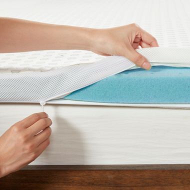Sleep Philosophy Flexapedic 2-Inch Gel Memory Foam Mattress Topper in White. View a larger version of this product image.