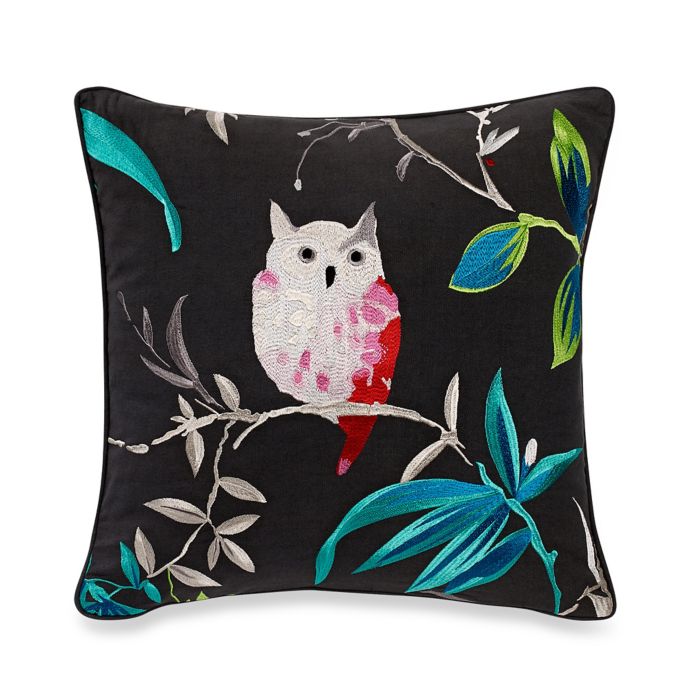 kate spade new york Trellis Blooms Owl Square Throw Pillow