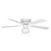 Concord 52-Inch Schoolhouse 1-Light Indoor Hugger Ceiling Fan in White