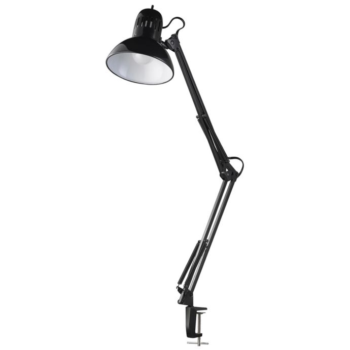 Globe Electric Multi Joint Metal Clamp Desk Lamp In Black Bed