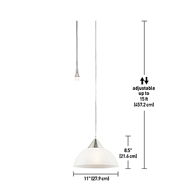 Globe Electric Amaris 1-Light Plug-In Hanging Pendant in White. View a larger version of this product image.