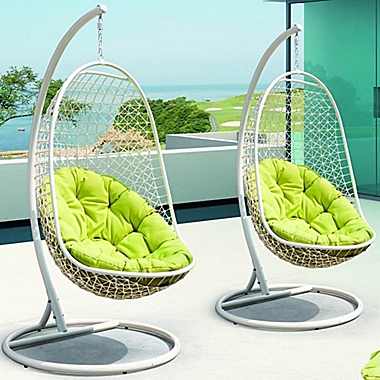 Modway Encounter Patio Stand-Alone Swing Chair in White. View a larger version of this product image.