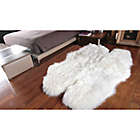 Alternate image 4 for Natural 100%  New Zealand Sheepskin 3-Foot 8-Inch x 6-Foot Area Rug in White