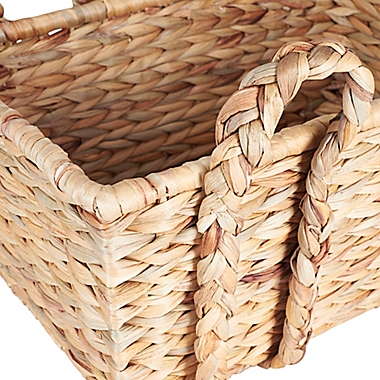 Household Essentials&reg; Large Wicker Basket with Braided Handles in Natural Brown. View a larger version of this product image.