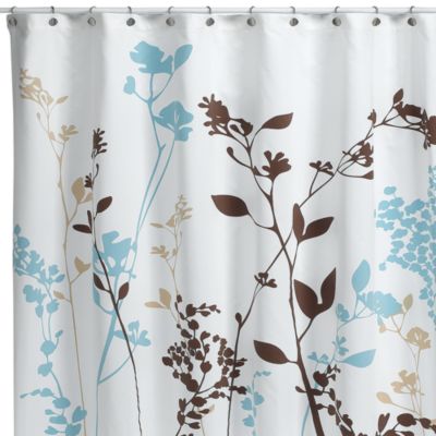 blue and cream curtain fabric