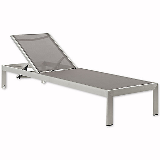 Alternate image 1 for Modway Shore Outdoor Mesh Chaise Sun Lounger in Silver/Grey