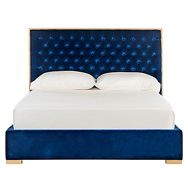 Safavieh Chester Queen Bed in Navy. View a larger version of this product image.