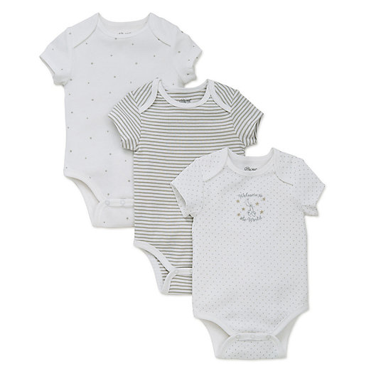 Alternate image 1 for Little Me® Welcome to the World 3-Pack Bodysuit in White