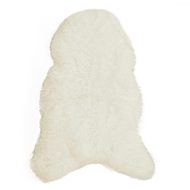 Natural 100% Icelandic Sheared Sheepskin 2-Foot x 3-Foot Accent Rug in White. View a larger version of this product image.