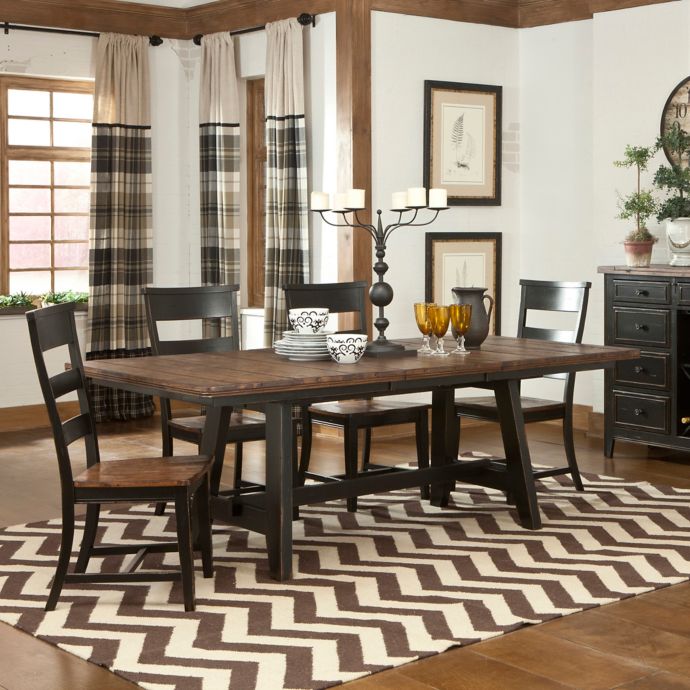 Intercon Furniture Winchester 5-Piece Trestle Dining Set With Side