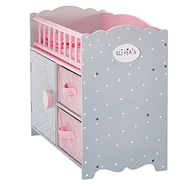 Olivia&#39;s Little World Polka Dots Princess Crib in Pink. View a larger version of this product image.