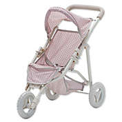 Olivia&#39;s Little World Polka Dots Princess Baby Doll Jogging Stroller in Pink/Grey