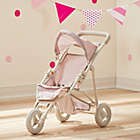 Alternate image 1 for Olivia&#39;s Little World Polka Dots Princess Baby Doll Jogging Stroller in Pink/Grey