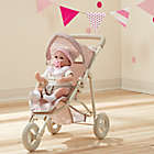 Alternate image 4 for Olivia&#39;s Little World Polka Dots Princess Baby Doll Jogging Stroller in Pink/Grey