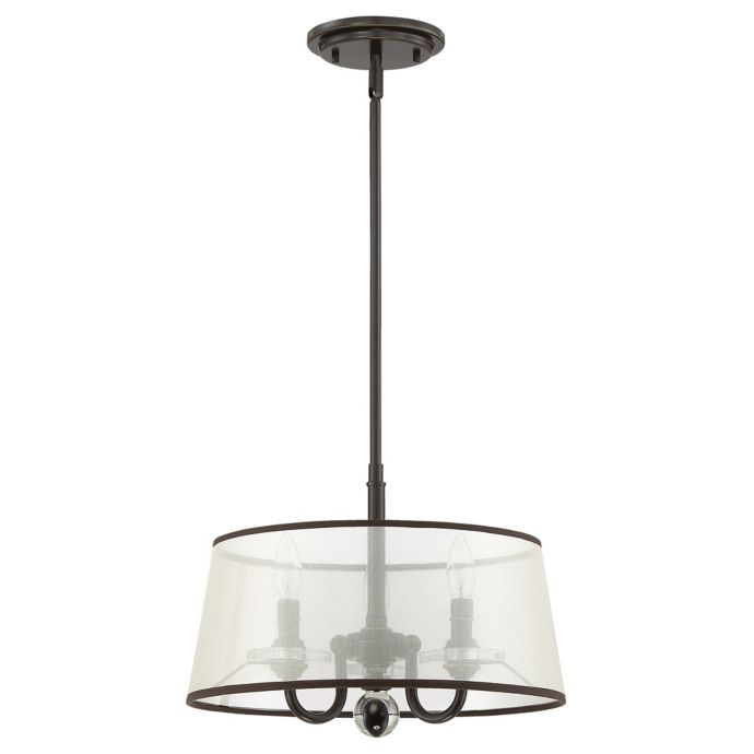 Quoizel Ceremony Semi Flush Mount Light Fixture With Drum Shade In Brown