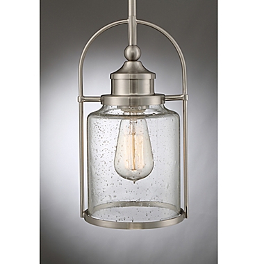 Quoizel Payson Rod Hung Mini Pendant in Brushed Nickel. View a larger version of this product image.