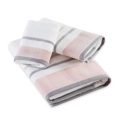 pink and grey hand towels