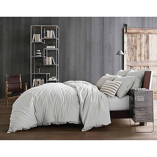 Kenneth Cole Reaction Home Mineral, Kenneth Cole Reaction Home Oxford Duvet Cover In Grey Stripe