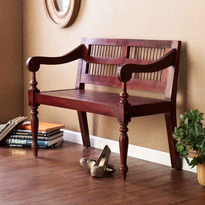 Southern Enterprises Classic Bench in Mahogany Bed Bath and Beyond Canada