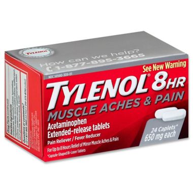 Tylenol&reg; 8HR 24-Count Muscle Aches & Pain Extended-Release Tablets. View a larger version of this product image.