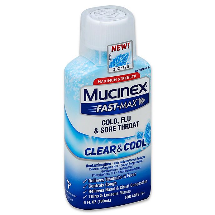 Mucinex Fast Max 6 Oz Clear Cool Cold Flu Sore Throat Bed Bath Beyond