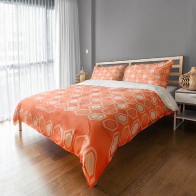 Geo Prep Hexagon Duvet Cover In Orange Bed Bath Beyond