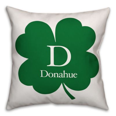 Designs Direct St. Patrick&#39;s Day Collection Family Clover Square Throw Pillow in Green