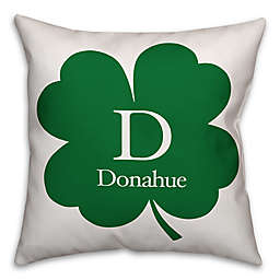 Designs Direct St. Patrick's Day Collection Family Clover Square Throw Pillow in Green