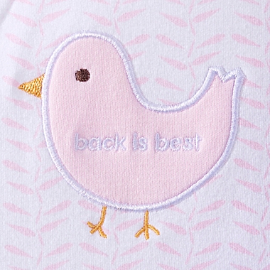 HALO&reg; SleepSack&reg; Medium Twine Bird Cotton Wearable Blanket in White/Pink. View a larger version of this product image.