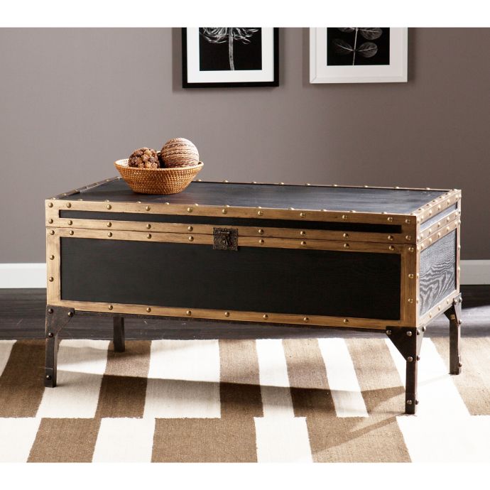 Southern Enterprises Drifton Trunk Cocktail Table In Antique Black Bed Bath Beyond