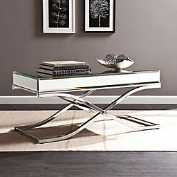 Southern Enterprises Ava Mirrored Cocktail Table in Chrome
