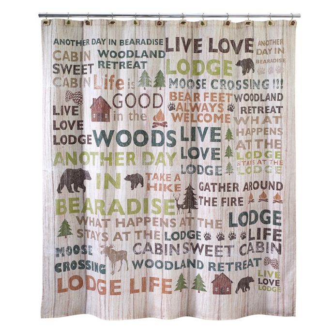 Avanti Cabin Words Shower Curtain Bed Bath Beyond