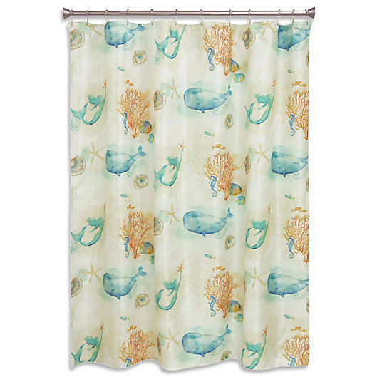 Bacova Sea Splash Shower Curtain In, Bacova La Mer Shower Curtain